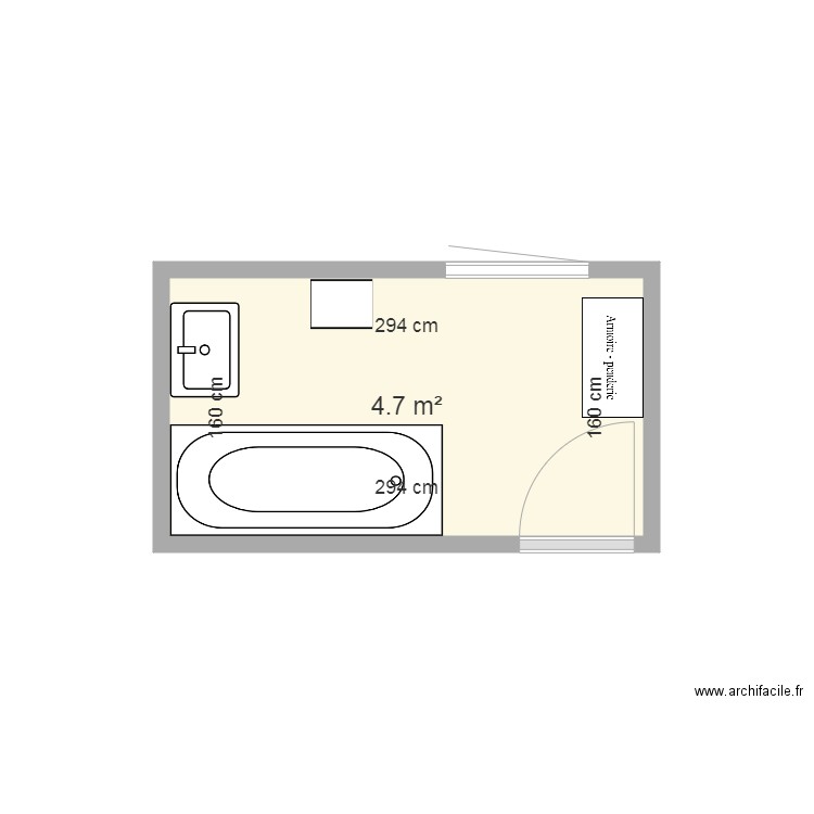 Salle de bain existante Tissot Dupont. Plan de 0 pièce et 0 m2