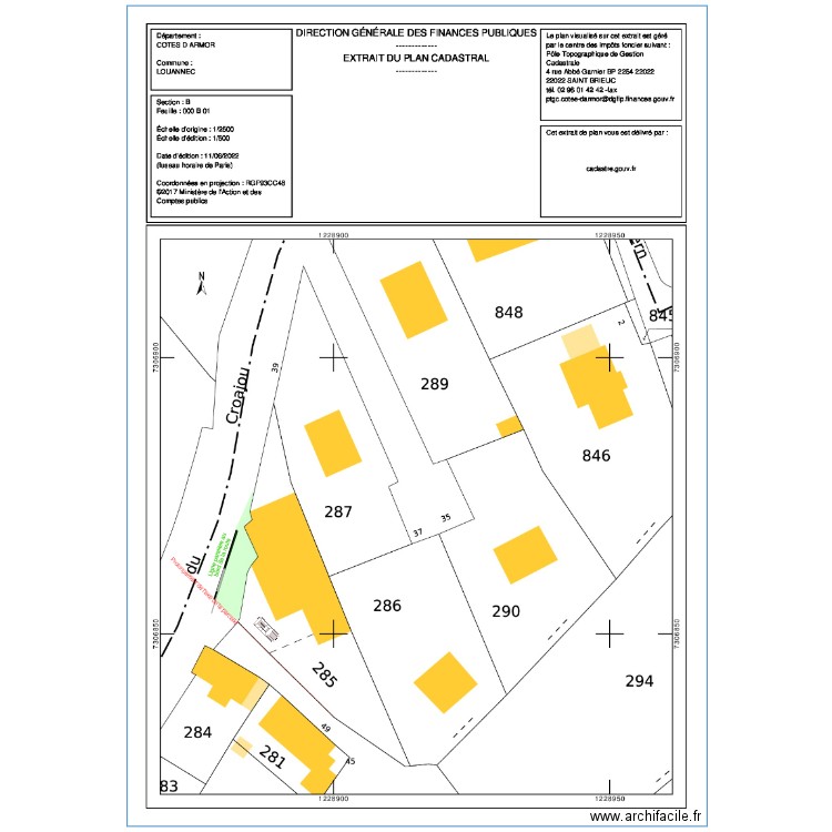 Plan cadastral. Plan de 0 pièce et 0 m2