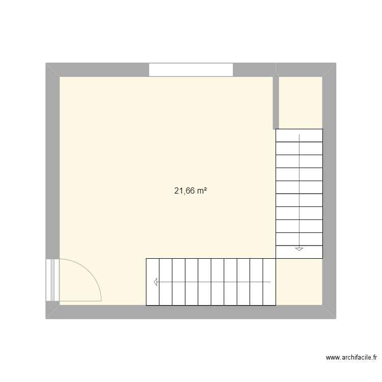 MAIRIE-A001-20092022. Plan de 1 pièce et 22 m2