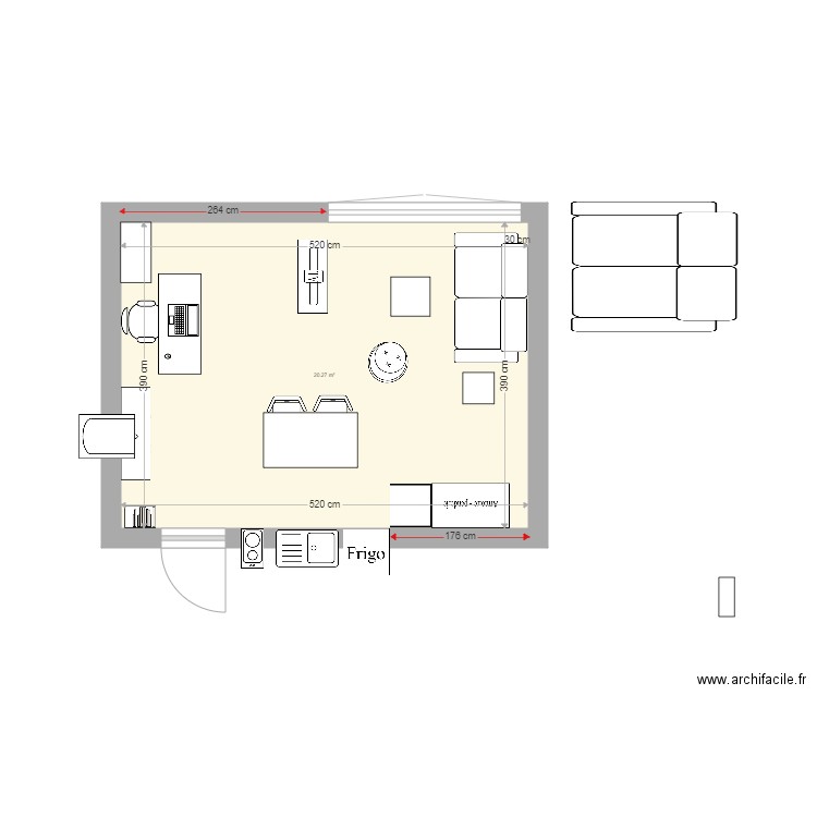 Studio LILLE Séjour V3. Plan de 0 pièce et 0 m2