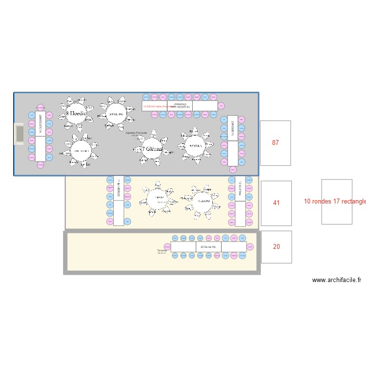 Rémoulin 230623 V8. Plan de 3 pièces et 199 m2