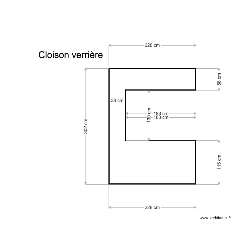 Cloison verrière. Plan de 0 pièce et 0 m2