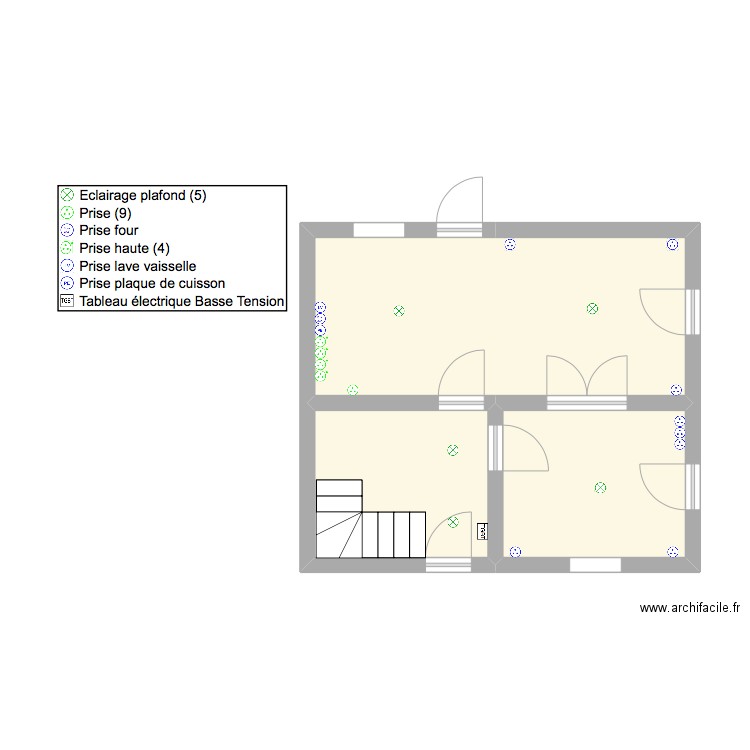 Maison Etival. Plan de 3 pièces et 34 m2