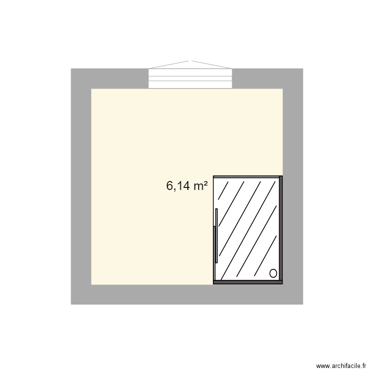 salle de bain . Plan de 1 pièce et 6 m2