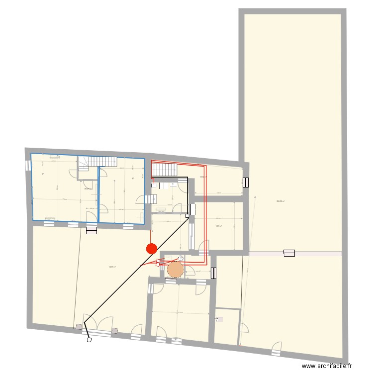 Bourron Rdec sans cloison couloir. Plan de 0 pièce et 0 m2