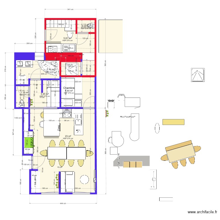 T2 studio RDC. Plan de 0 pièce et 0 m2