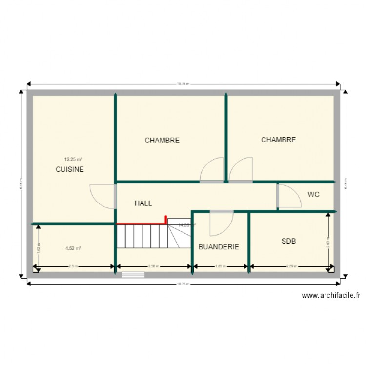 ETAGE apres travaux escalier. Plan de 0 pièce et 0 m2