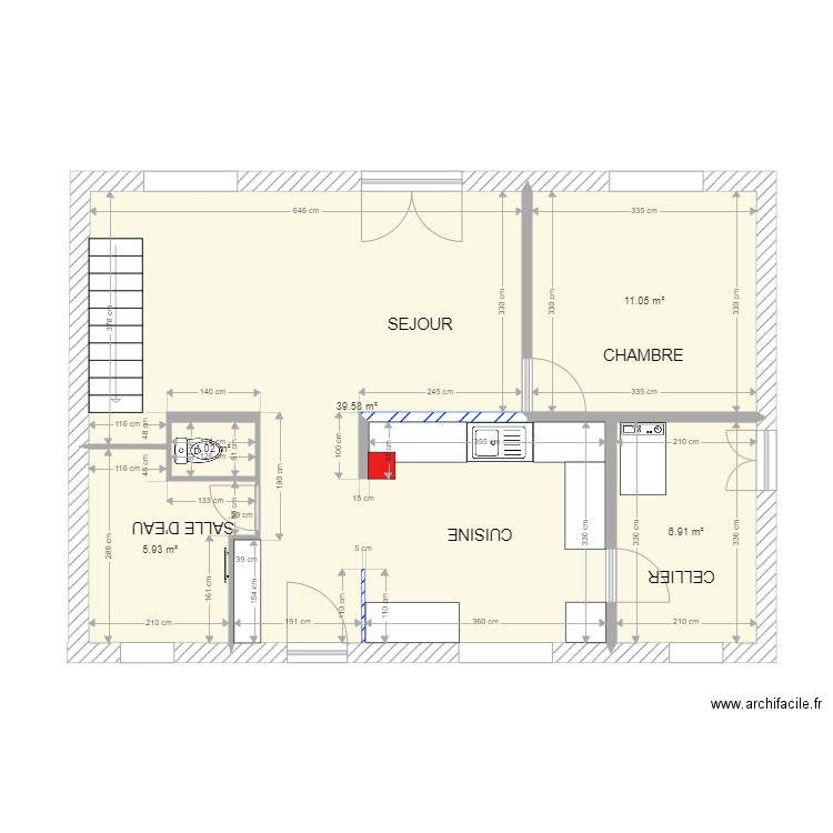 PLAN EXISTANT AGENCEMENT DUSSOULIER. Plan de 0 pièce et 0 m2