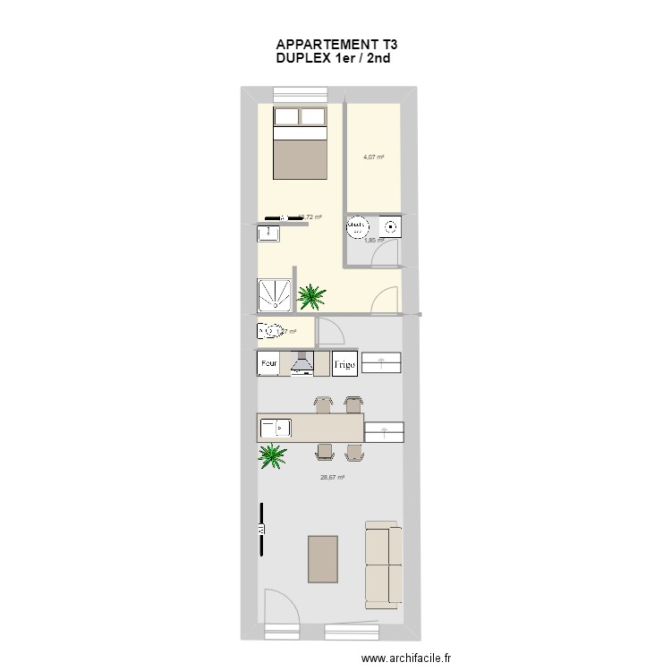 appart Saulce T2 RDC. Plan de 0 pièce et 0 m2