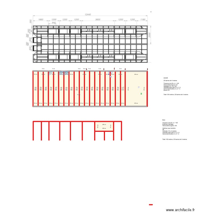 Structure métal 2. Plan de 13 pièces et 44 m2