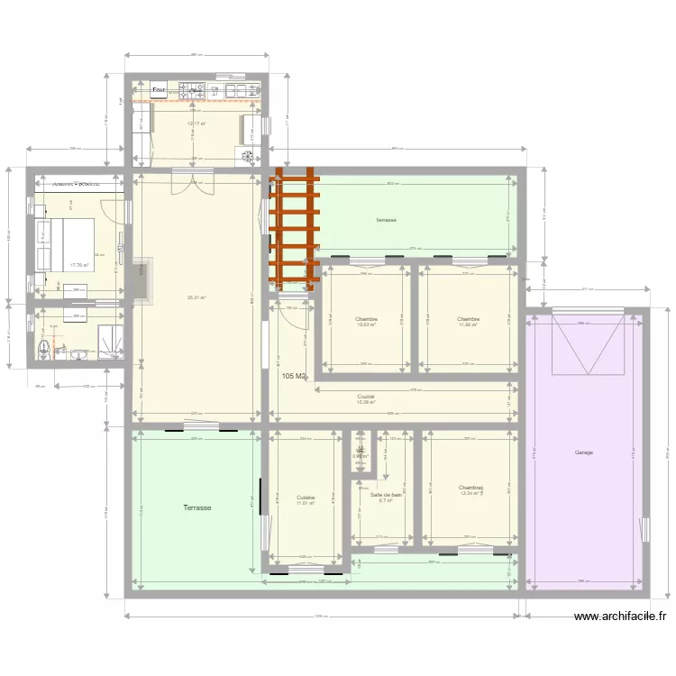 MAISON sosso cuisine chambre. Plan de 