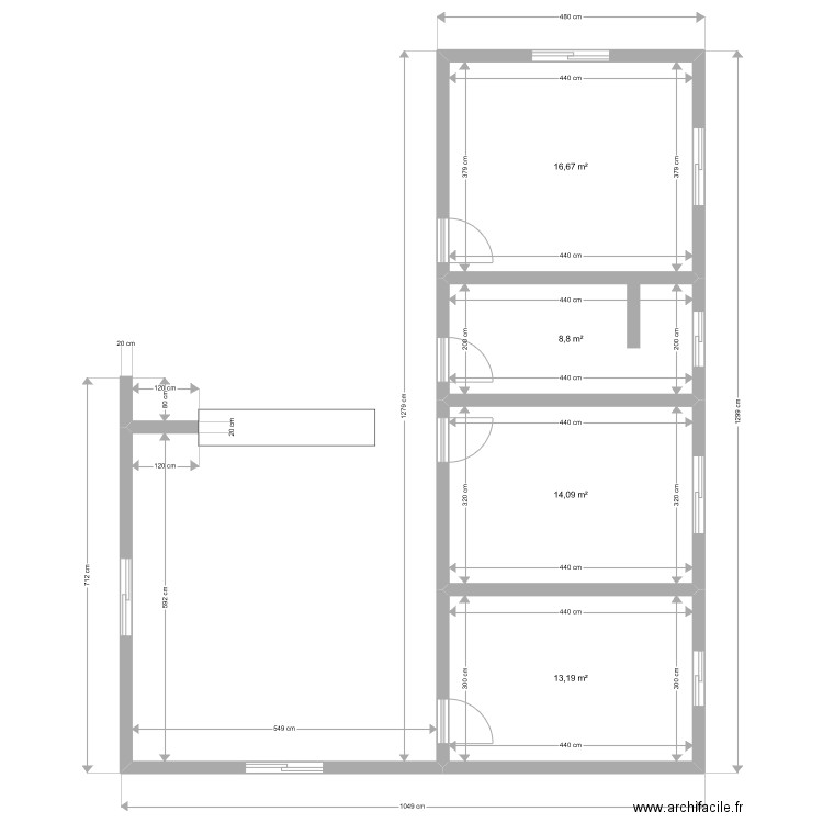 Management house 2. Plan de 4 pièces et 53 m2