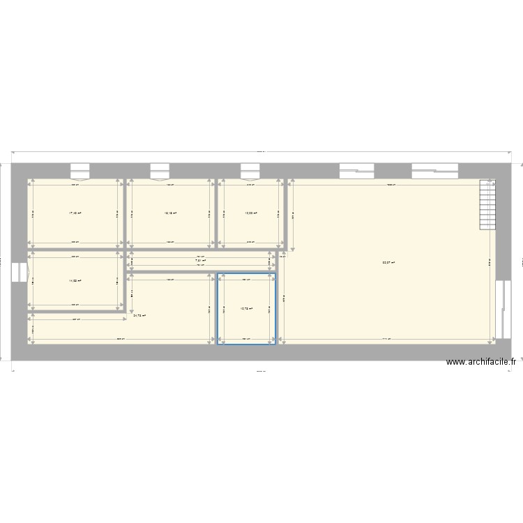 etage projet. Plan de 8 pièces et 197 m2
