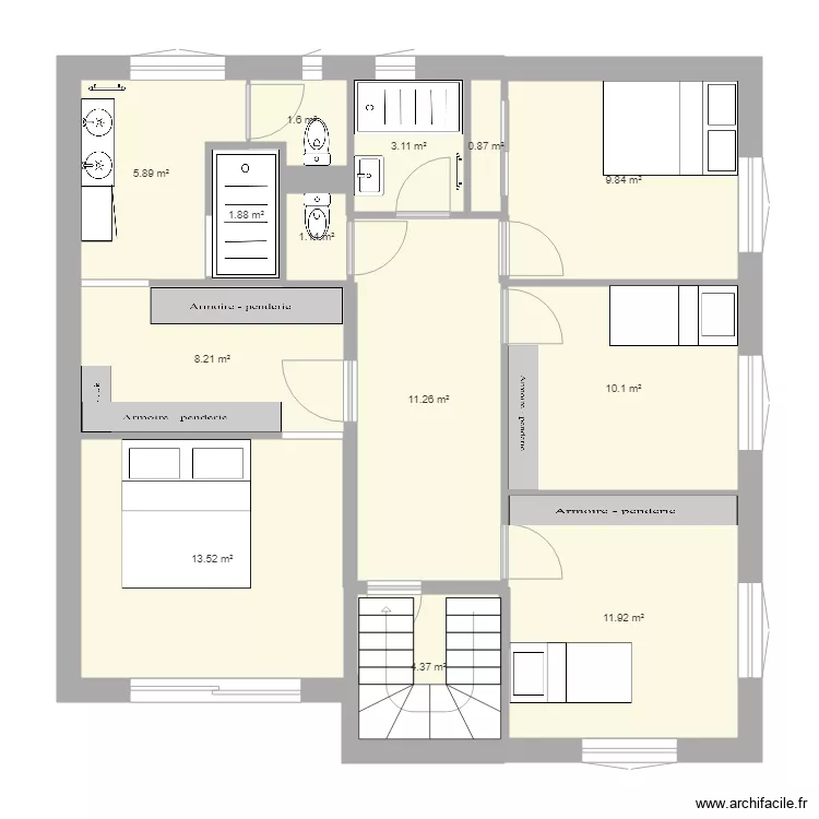 Maison St Nazaire 1er Etage. Plan de 