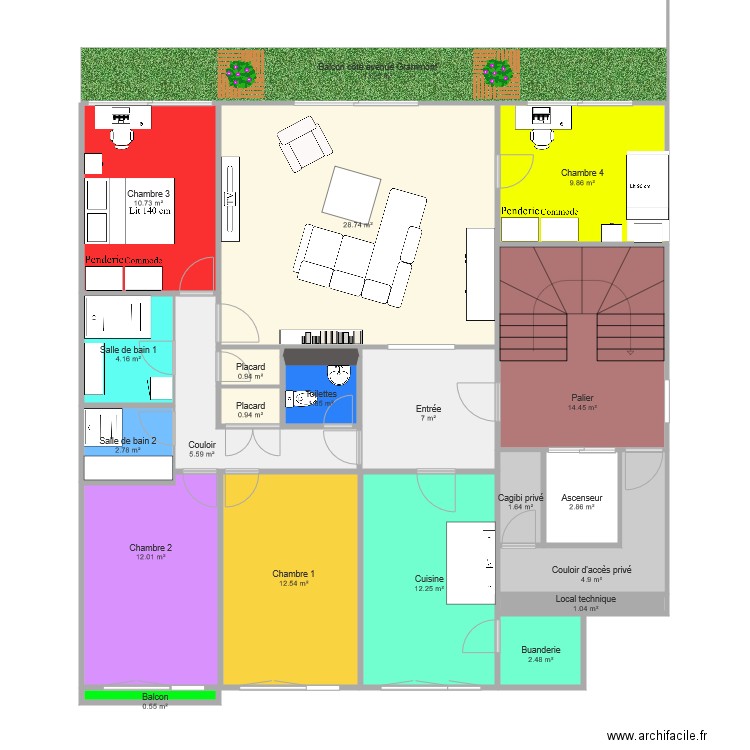 Version haut. Plan de 0 pièce et 0 m2