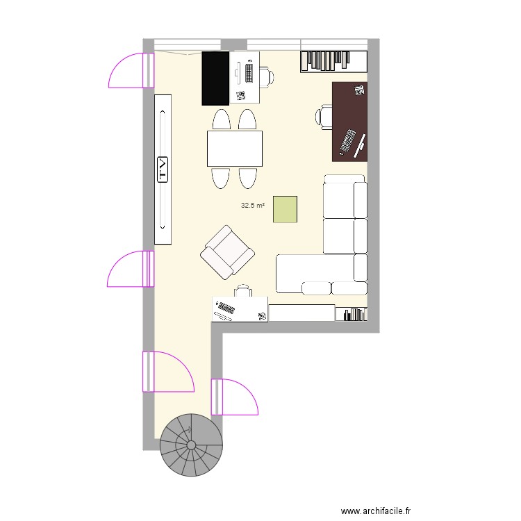 salon. Plan de 0 pièce et 0 m2