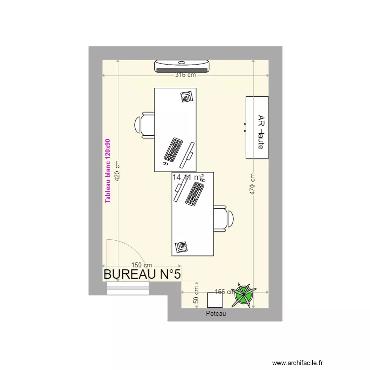 Bureau 5. Plan de 
