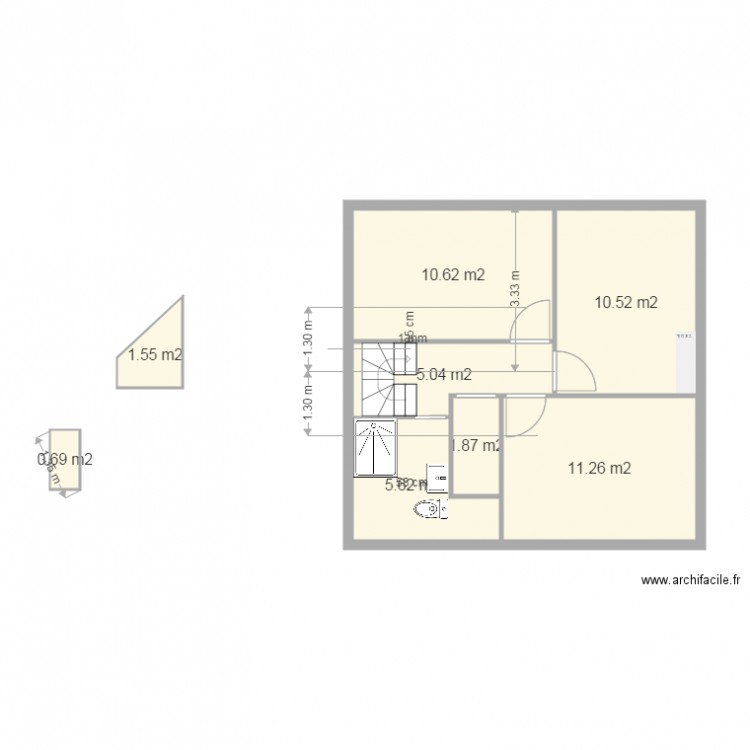 1ER ETAGE RIS projet U. Plan de 0 pièce et 0 m2