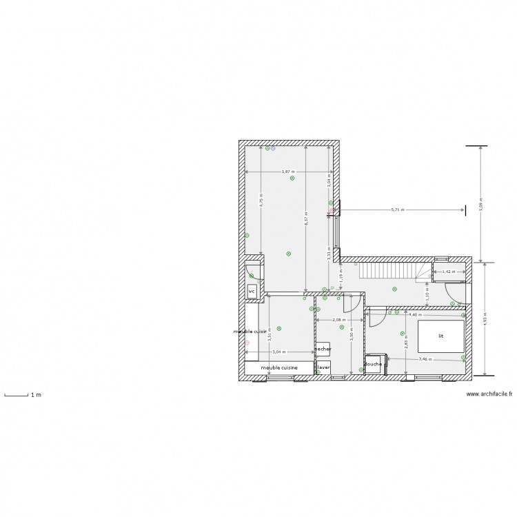 nath rdc 04 avec cloison 150 pour etage   mobilier. Plan de 0 pièce et 0 m2