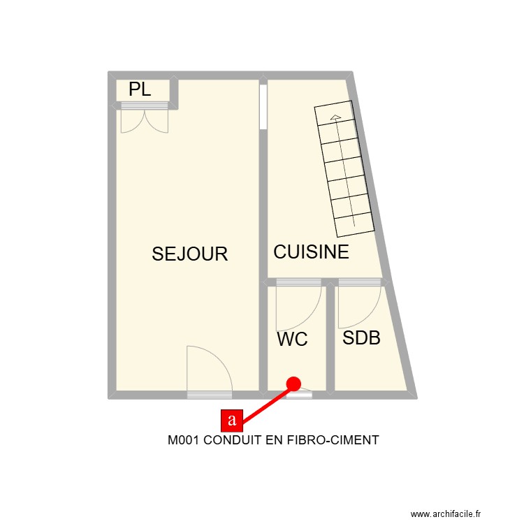 RDC SERNHAC AM. Plan de 5 pièces et 13 m2