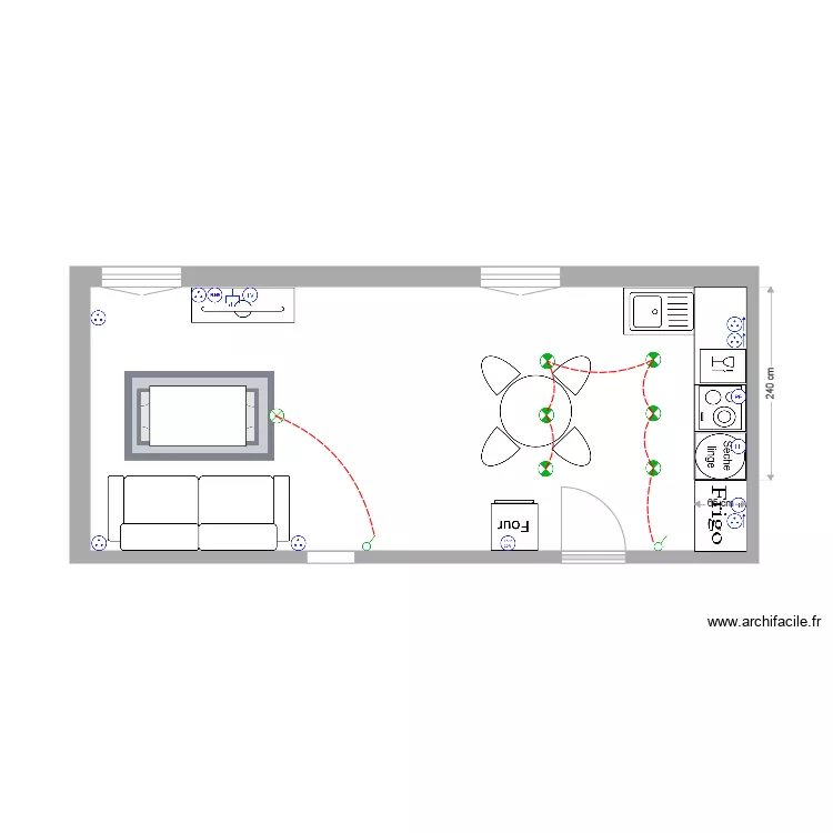salon cuisine . Plan de 