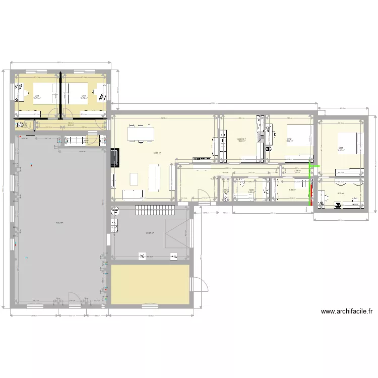 maison 4chambres annexe vide. Plan de maison 4chambres annexe vide. Plan de