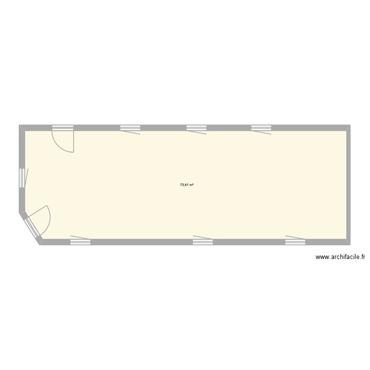 N+2. Plan de 1 pièce et 74 m2