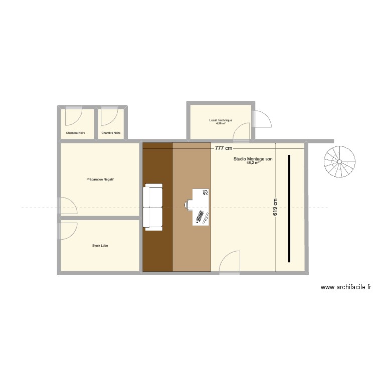 Montage son DV - Proposition 1. Plan de 6 pièces et 80 m2