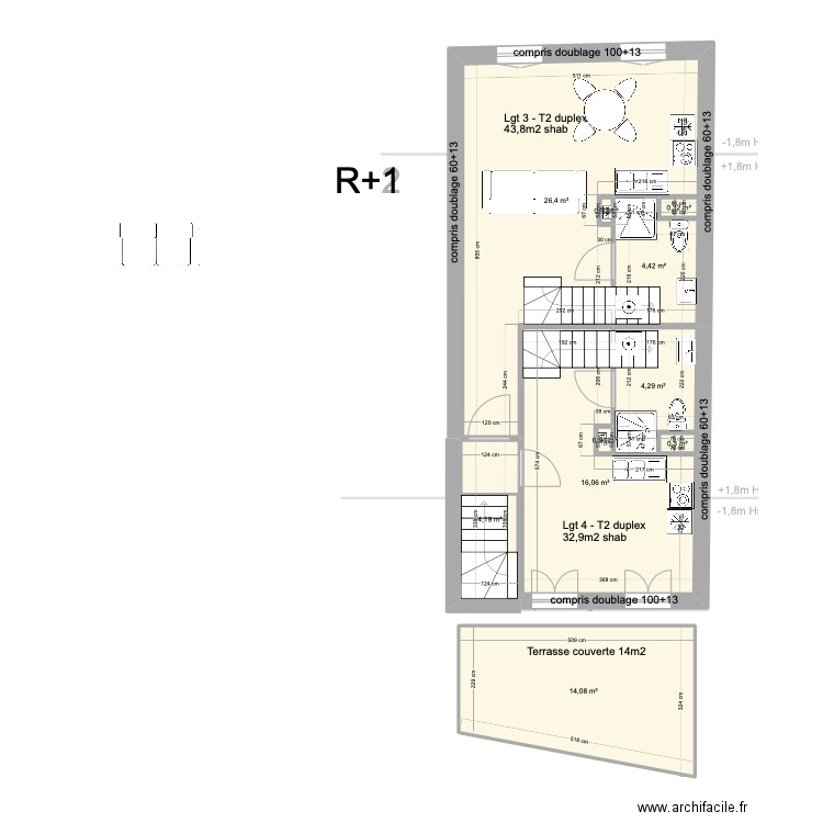 LAUZERTE - DIVISION 4 LOTS V2. Plan de 24 pièces et 191 m2