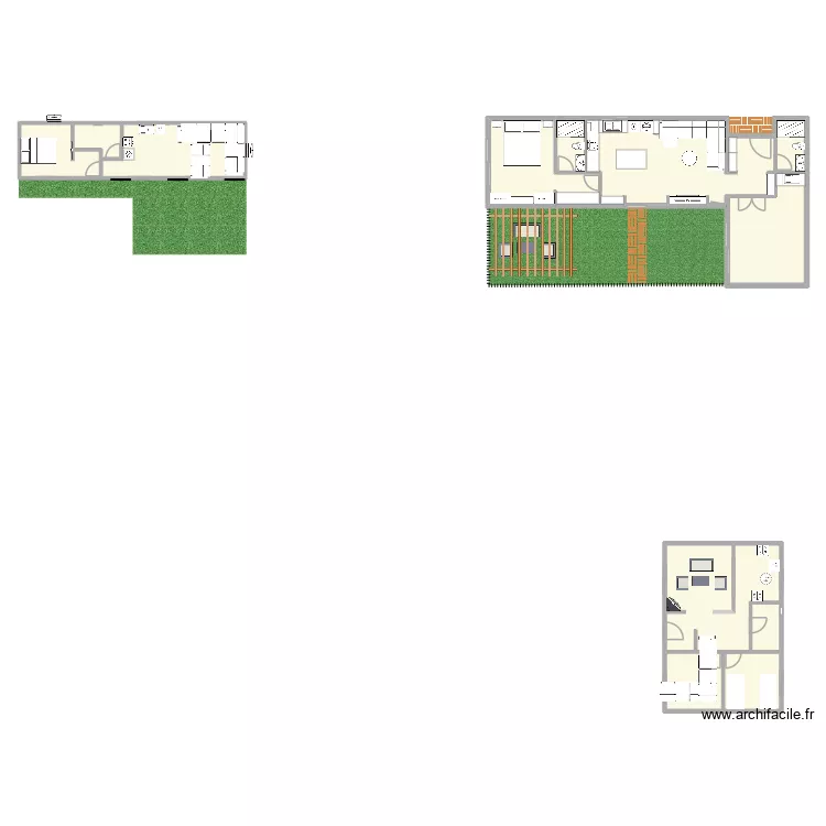 VILLA 2. Plan de 11  et 168 m²