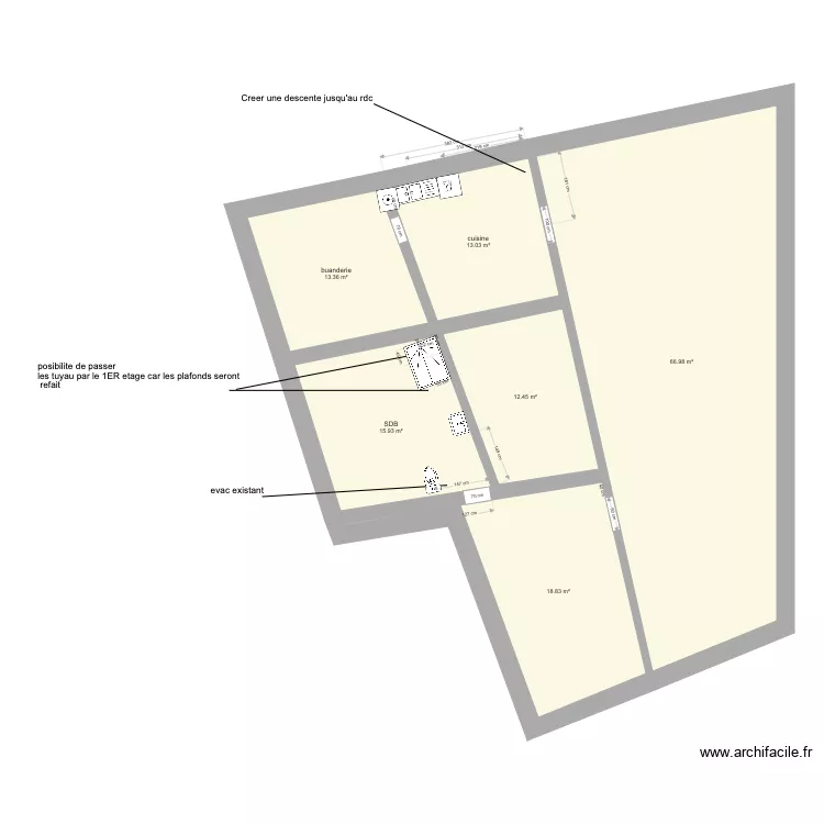 rions 2eme plomberie. Plan de 