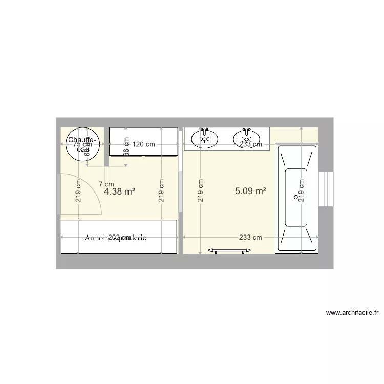 Salle de bains Richelieu 2. Plan de Salle de bains Richelieu 2. Plan de