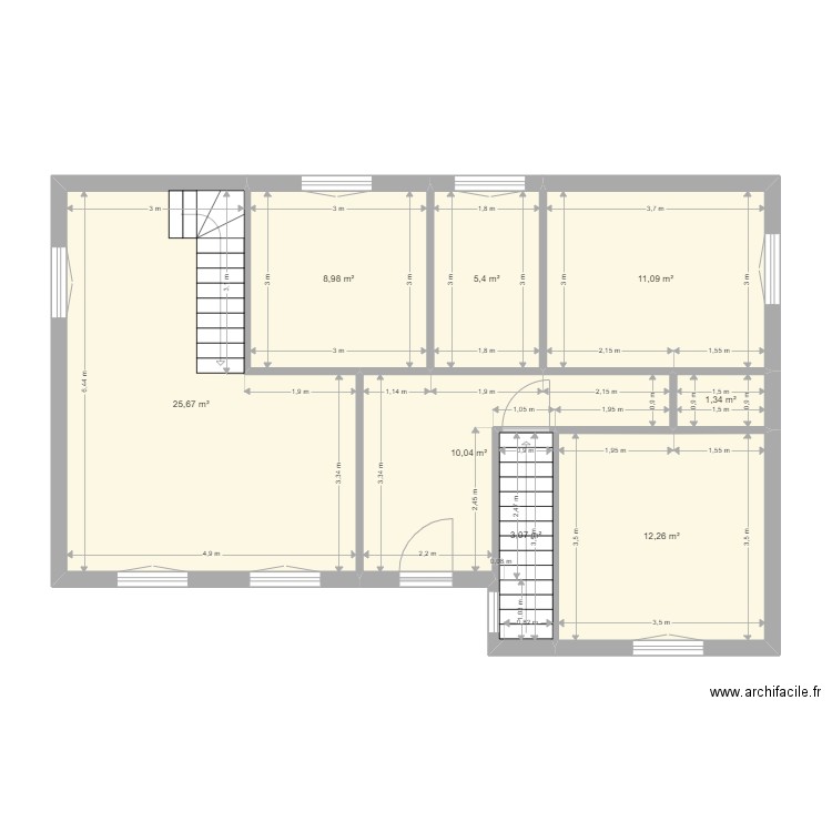 Guiller . Plan de 19 pièces et 206 m2