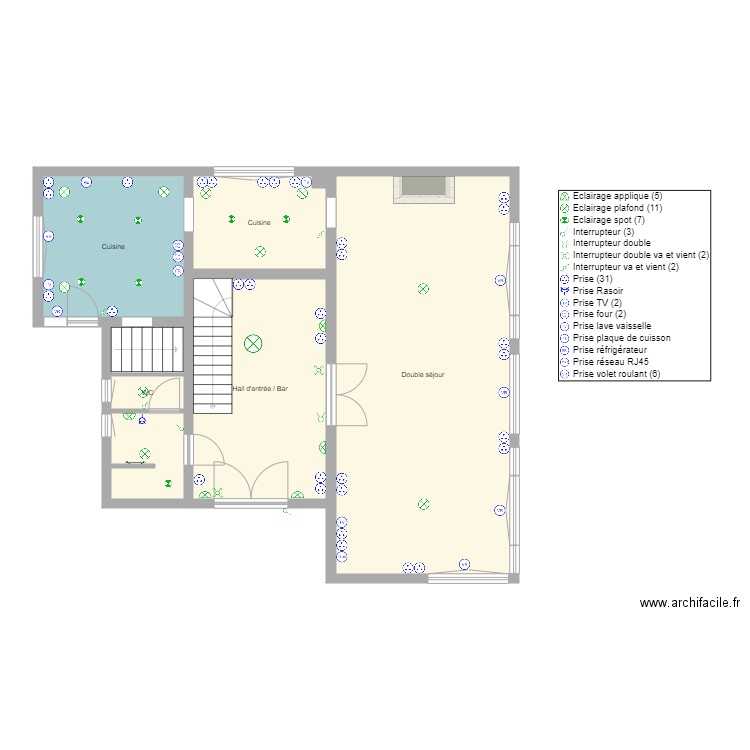 63 Foch Rez de chaussée Electricité. Plan de 0 pièce et 0 m2