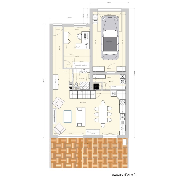 Réaménagement PLAN RDC Maison de Chartres N6. Plan de 0 pièce et 0 m2
