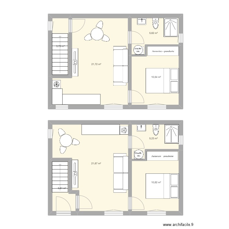 immeuble gouteyron. Plan de 8 pièces et 83 m2