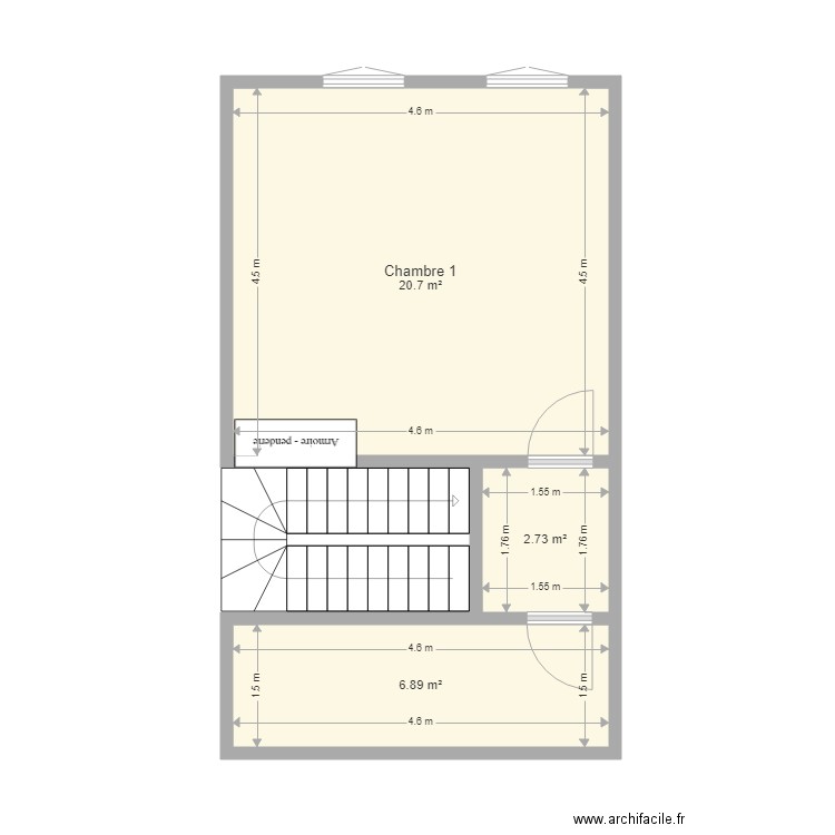 DUPLEX HAUT AVANT. Plan de 0 pièce et 0 m2