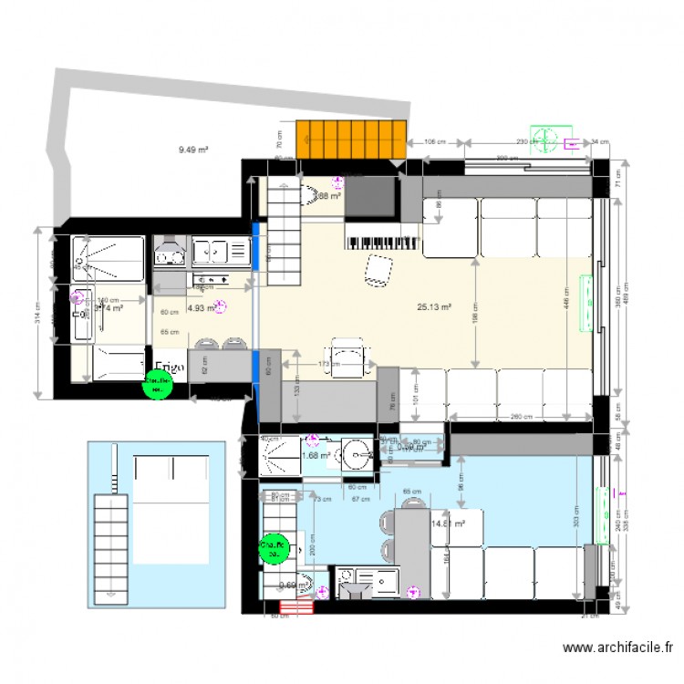 trychauffagesdbsansstudiosanscloison. Plan de 0 pièce et 0 m2