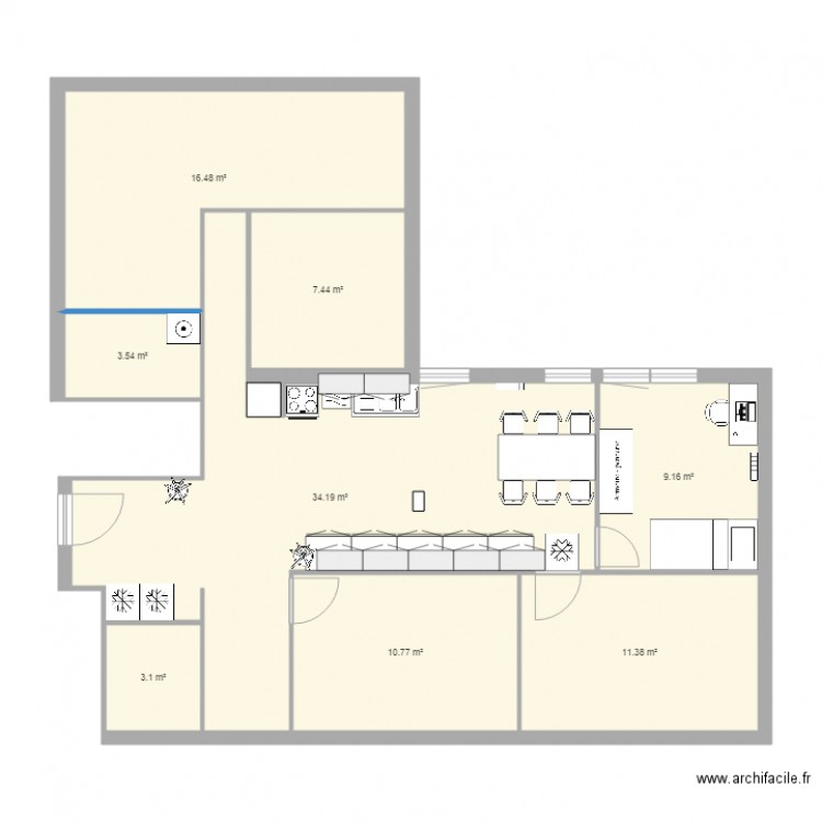 Plan Evry 1 après travaux V3. Plan de 0 pièce et 0 m2