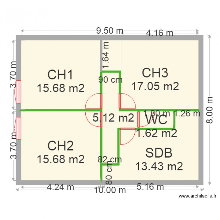 vue de dessu 1er etage   . Plan de 0 pièce et 0 m2