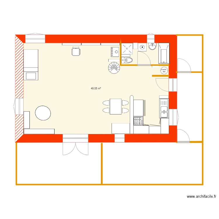 maison 40 m2. Plan de 0 pièce et 0 m2