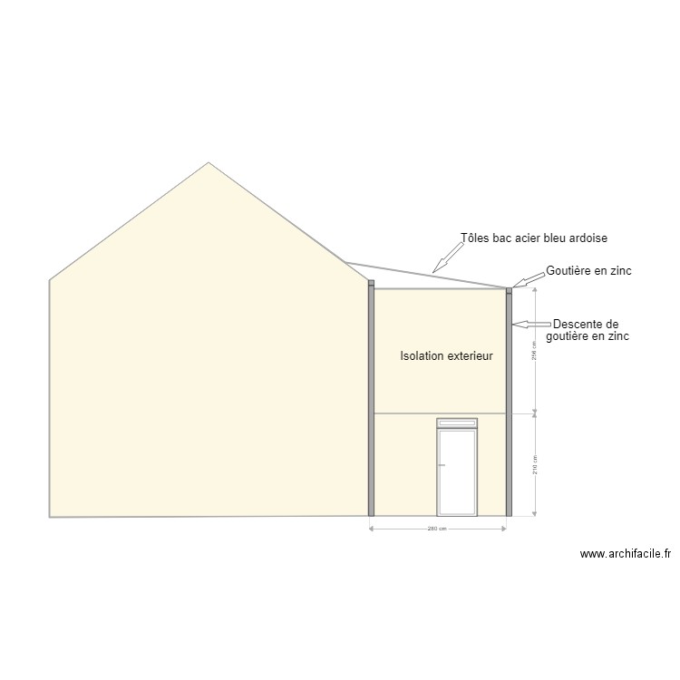 MAISON vue de Profile. Plan de 0 pièce et 0 m2