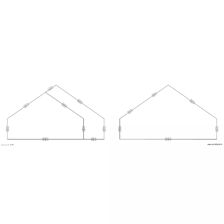 FACADE EST / OUEST. Plan de 