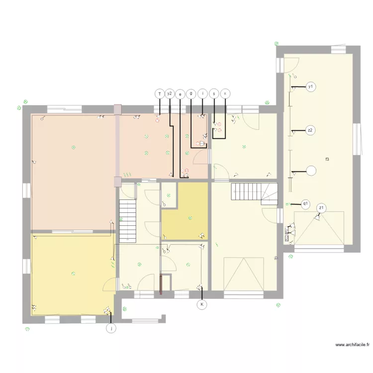 2017  2 Mathieu Rez de chauss&eacute;e portes fen&ecirc;tres. Plan de 