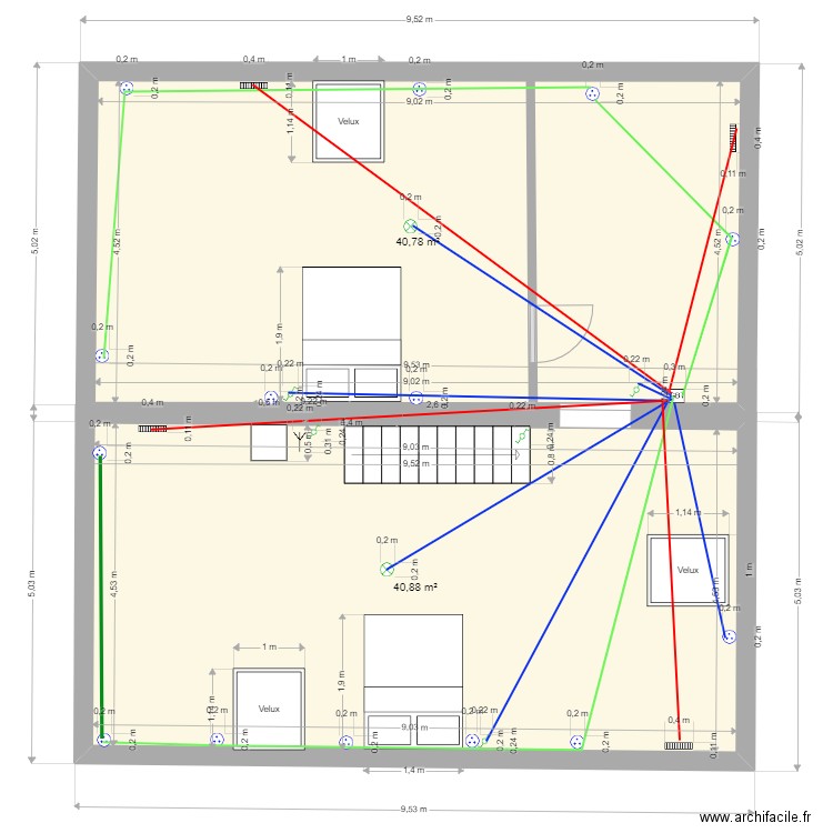 De saint Sulpice. Plan de 2 pièces et 82 m2