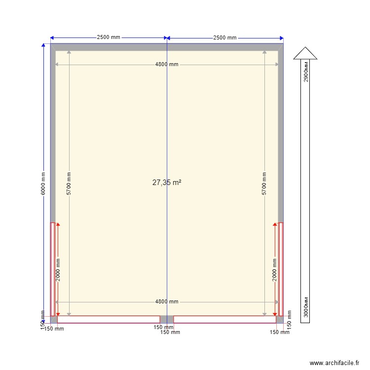 krum OV. Plan de 1 pièce et 27 m2