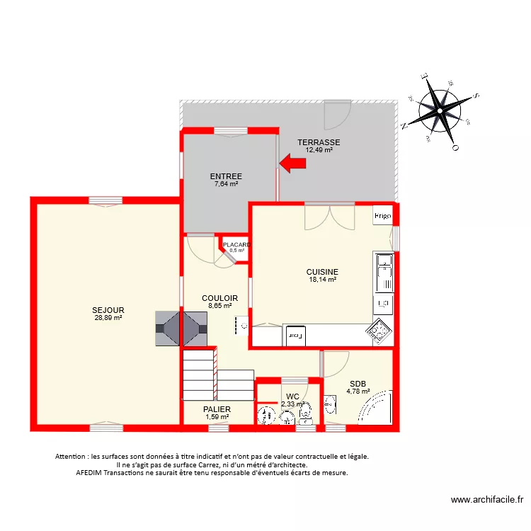 BI 6548 RDC. Plan de 