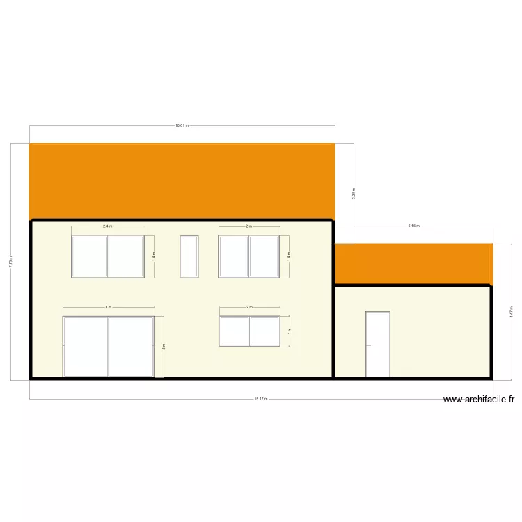Facade Arri&egrave;re. Plan de 
