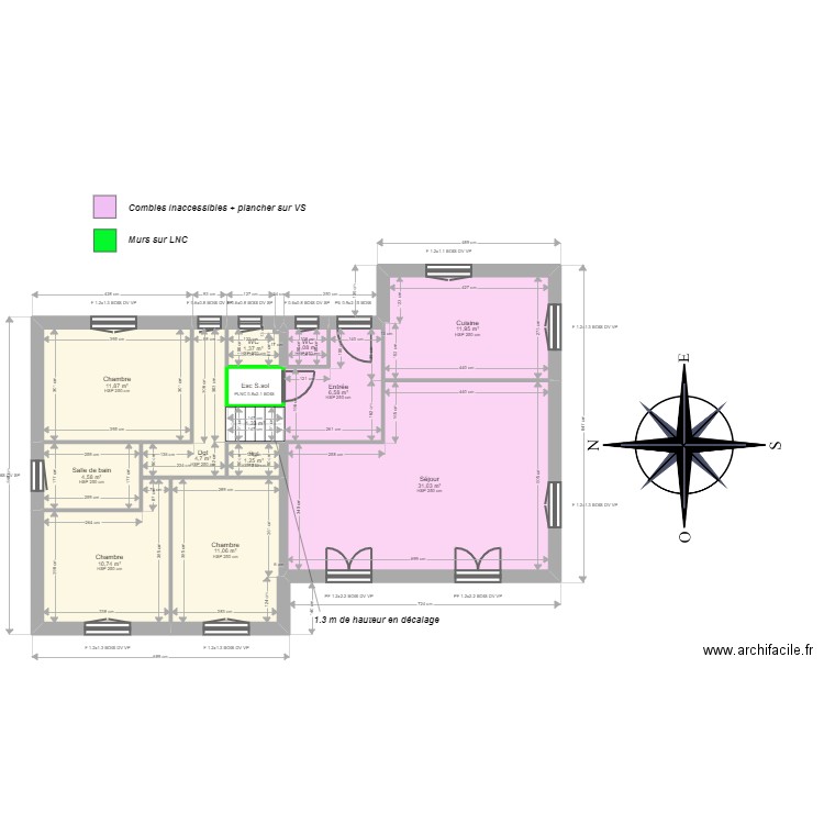 ML24003551. Plan de 14 pièces et 99 m2