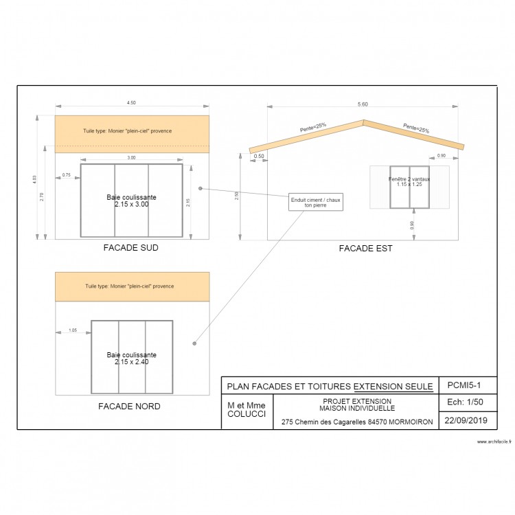 PCMI5 EXTENSION SEULE. Plan de 0 pièce et 0 m2